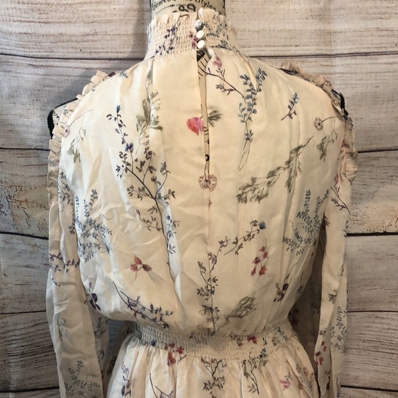 Rachel Zoe Meade Cold Shoulder Dress Silk Chiffon NWT Mini Ivory Size 2 - Picture 8 of 13